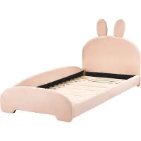 Beliani PERROS - Kinderbed - Beige - 90 x 200 cm - Bouclé