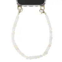 Selencia Polskoord met Natuurstenen - Pearl White