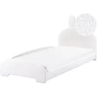 Beliani PERROS - Kinderbed - Gebroken wit - 90 x 200 cm - Bouclé
