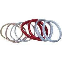 Hair Mode 2x Elastieken Goud, Zilver En Rood 8 Stuks