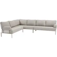 AVH-Collectie Hong Kong hoek loungeset 3 delig aluminium latte zand