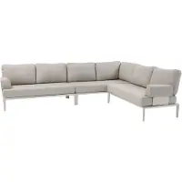 AVH-Collectie Hong Kong hoek loungeset 3 delig aluminium latte zand
