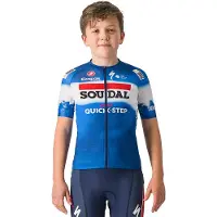 Castelli Aero Kid Soudal Quick-Step 2024 Korte Mouw Trui Blauw