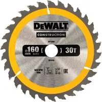 DeWalt cirkelzaagblad Construction hout 160x20x2,5mm 30T