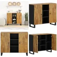 vidaXL Dressoir met 2 deuren 90x33x75 cm massief mangohout - Dressoir - Dressoirs - Kast - Dressoirkast