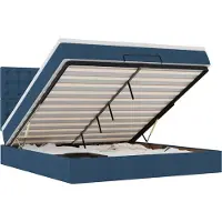 vidaXL Ottoman bed met matras 160x200cm stof blauw