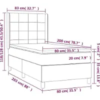 vidaXL Boxspring met matras fluweel donkergroen 80x200 cm