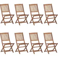 vidaXL Tuinstoelen 8 st inklapbaar met kussens massief acaciahout - Tuinstoel - Tuinstoelen - Tuin Stoel - Tuin Stoelen