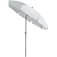 Platinum Aruba - Ø200cm - Wit - Volant - Kantelbaar - Verstelbare hoogte - Push-up systeem