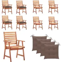vidaXL Tuinstoelen 4 st met kussens massief acaciahout - Tuinstoel - Tuinstoelen - Tuin Stoel - Tuin Stoelen