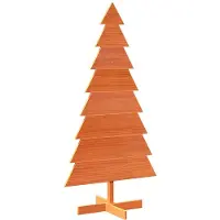vidaXL Kerstdecoratie kerstboom 150 cm massief grenenhout wasbruin