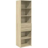 vidaXL Hoge kast 50x42,5x185 cm bewerkt hout sonoma eikenkleurig