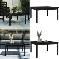 vidaXL Tuintafel zwart, 82,5x82,5x45 cm, massief grenenhout - Tuintafel - Tuintafels - Terrastafel - Buitenmeubel