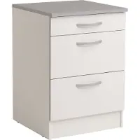 Parisot Onderkast Spoon 60 Cm Met 3 Laden - Wit - - Keuken Onderkast - Wit - Spaanplaat