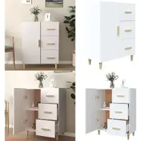 vidaXL Dressoir 69,5x34x90 cm bewerkt hout wit - Dressoir - Dressoirs - Kast - Wandkast