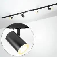 LumenXL Modern 1-fase railsysteem van 1,5 meter met June spots - zwarte plafondlamp
