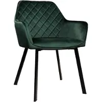 Lizzely Garden & Living SET DEAL: 6 stuks Eetkamerstoel met armleuning Yurgan donkergroen velvet eetstoel zetel