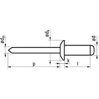 Masterfix Blindklinknagel 4,8x12mm Alu/Staal - 500 stuks