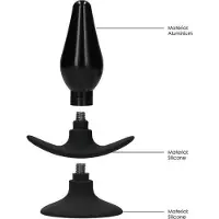Ouch! Interchangeable Butt Plug Set - Pointed Large - Zwart