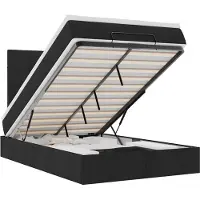 vidaXL Ottoman bed met matras 120x200cm stof zwart