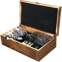 2BEHOME Whiskey set met decanteer karaf - incl 2 whiskey glazen en 6 whiskey stones en luxe geschenkdoos - Whiskey karaf