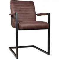 Lizzely Garden & Living SET DEAL: 6 stuks Eetkamerstoel met armleuning bruin Noor industrieel design eetstoel zetel