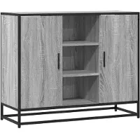 vidaXL Dressoir 92x35x76 cm bewerkt hout grijs sonoma eikenkleurig