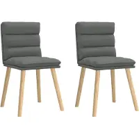 vidaXL Eetkamerstoelen 2 st stof donkergrijs
