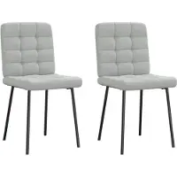 vidaXL Eetkamerstoelen 2 st fluweel lichtgrijs