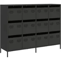 vidaXL Dressoir 135x39x103,5 cm koudgewalst staal zwart