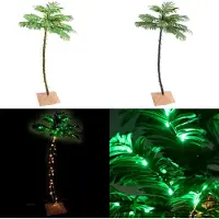 vidaXL Kunstpalm met 88 LED's, warm wit licht, 150 cm - LED-boom - LED-bomen - Kunstpalm - Kunstpalmen