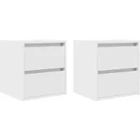vidaXL Nachtkastjes wandgemonteerd 2 st 38x34x40 cm wit