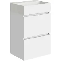 Xellanz Sanifun Mini onderkast met 2 laden 45 cm glans wit en wastafel keramiek glans wit