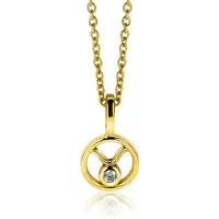 Zinzi gold plated zilveren Stier sterrenbeeldhanger bezet met witte zirkonia ZIHY-STI (zonder collier)