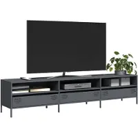 vidaXL Tv-meubel 202x39x43,5 cm koudgewalst staal antracietkleurig