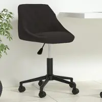 vidaXL Draaibare bureaustoel, zwart, fluweel - Bureaustoel - Bureaustoelen - Stoel - Stoelen