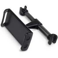 Eforyou 360° Draaibare Autostoel Hoofdsteun Smartphone- en Tablethouder – Zwart, Max. 20 cm