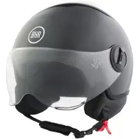 BHR 835 - Vespa helm - Glans Zwart - maat XS - Zwarte Jethelm - Scooter en Motorhelm - Helm met Vizier