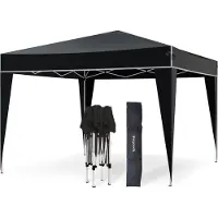 LifeGoods Partytent - Paviljoen - Easy Up - Opvouwbaar - Waterdicht - Met Draagtas - 300 x 300 cm – Zwart