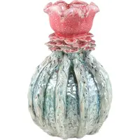 Ptmd Tegain Petrol Pink Ceramic Flower Shape Vase S
