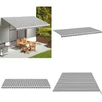 vidaXL Vervangingsdoek voor luifel 6x3 m antracietkleurig en wit - Vervangingsdoek - Vervangingsdoeken - Vervangingsluifel - Vervangingsluifels
