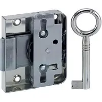 Junie Meubelslot - afm slotkast - 58,5 x 49 x 9,5 mm (hxbxd) - doornmaat 30 mm - staal vernikkeld