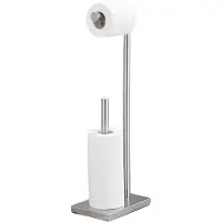 Guido Gusto Toiletbutler met wc rolhouder en reserverol houder compleet rvs volledig staand
