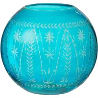 J-Line vaas Tarifa Rond - glas - aqua - Ø 27 cm