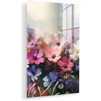 MuchoWow Glasschilderij 20x30 cm - Schilderij acrylglas - Bloemen - Kleurrijk - Bloei - Foto op glas - Muurdecoratie woonkamer - Wanddecoratie slaapkamer - Schilderijen