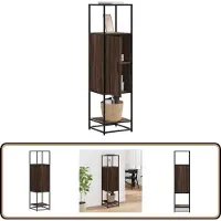 vidaXL Hoge kast - 35,5x35x139 cm - Bruin eiken Hoge Kast - Opslagoplossing - Keukenopslag - Houten Kast - Metalen Kast