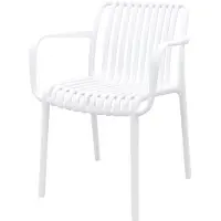 Van der Garde Tuinmeubelen Stripe stapelbare tuinstoel - Wit