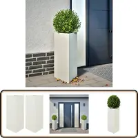 vidaXL Plantenbakken 2 st driehoek 40x34,5x75 cm staal wit