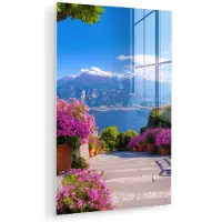 MuchoWow Glasschilderij 120x180 cm - Schilderij acrylglas - Lake Como - Italië - Landschap - Foto op glas - Muurdecoratie woonkamer - Wanddecoratie slaapkamer - Schilderijen
