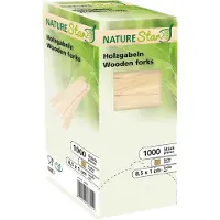 Nature Star - houten frietvorkjes - biologisch - 1000 stuks in dispenserdoos